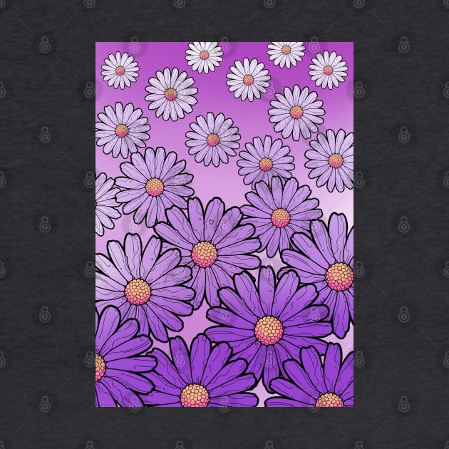 purple daisy flowers by weilertsen